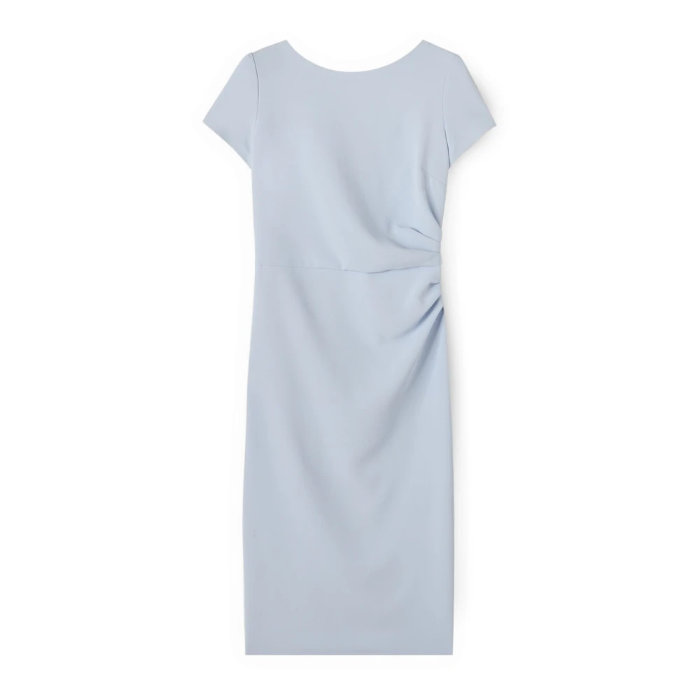 Motivi Vrouw Blauw Kleedjes Dames, Xs, Polyester, Kokerjurk Van Crêpe Met Draperie