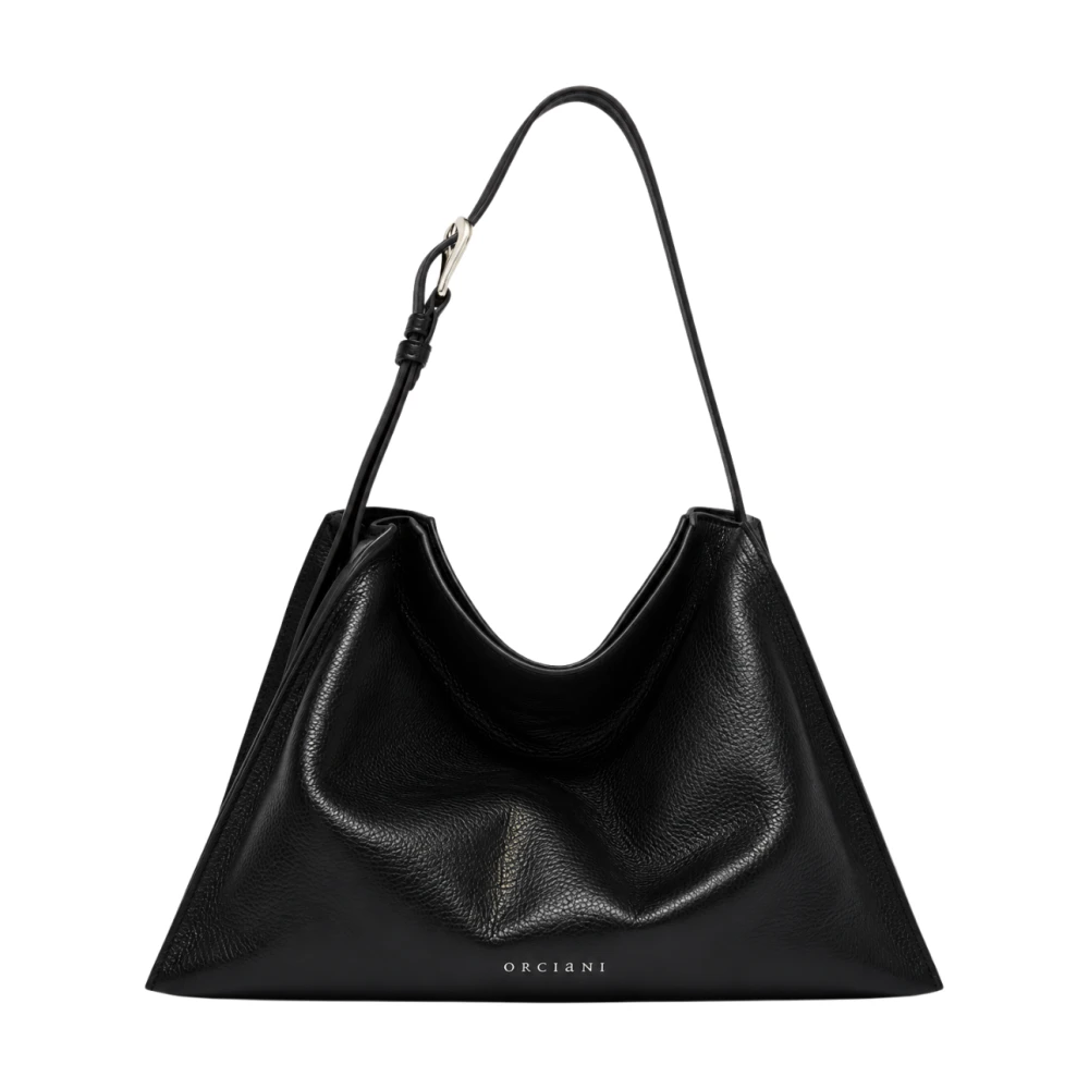 Orciani Nero Borsa Trinity Lagoon Midi A Spalla In Pelle, - Immagine 3