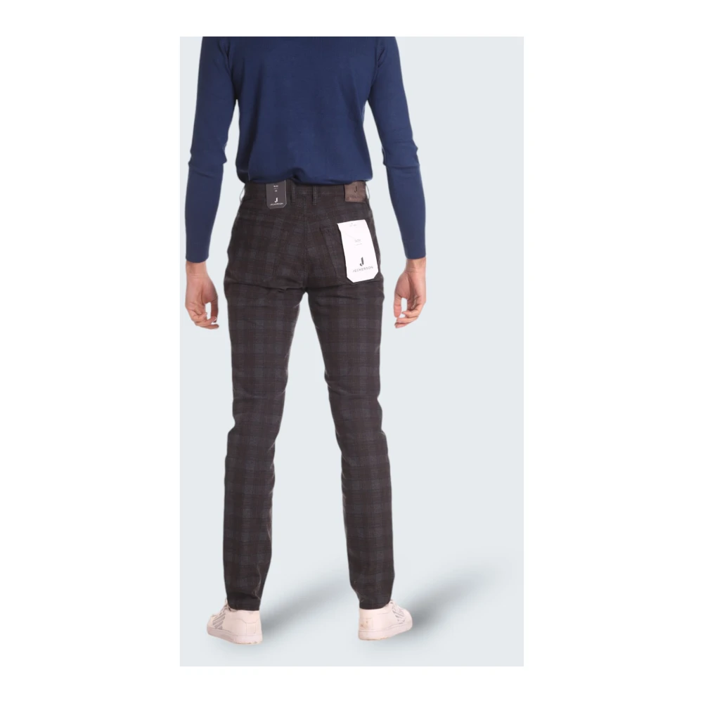 Jeckerson Slim Fit Bruin Geruite Broek Brown Heren