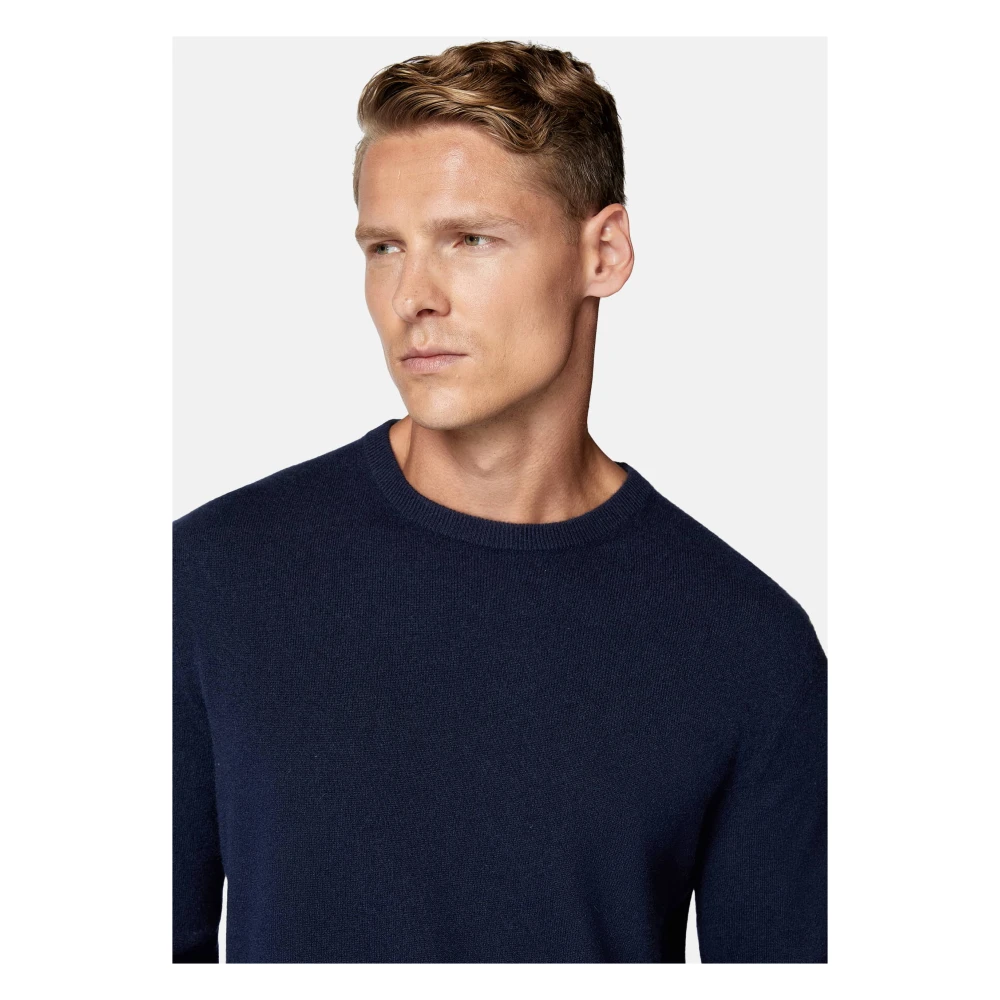 Boggi Milano Crew Neck Jumper in Kasjmier Blue Heren