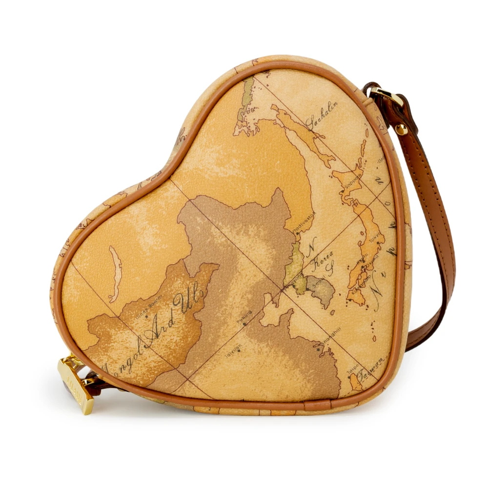 Alviero Martini 1a Classe Beige HeartShaped World Map Crossbody Beige Dames