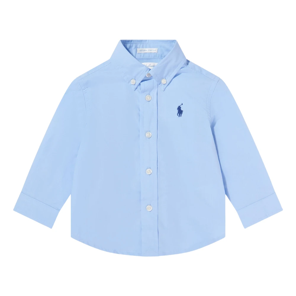 Ralph Lauren Boys Blue Poplin Logo Shirt - Kids Shirts - 18 M - Kids