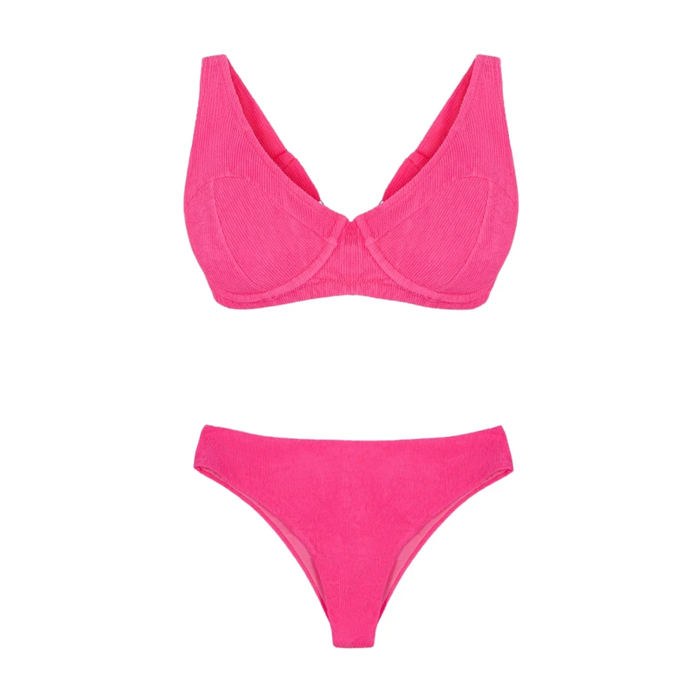 Me-Fui Geëmbosseerde Fuchsia Bikini Set Pink Dames