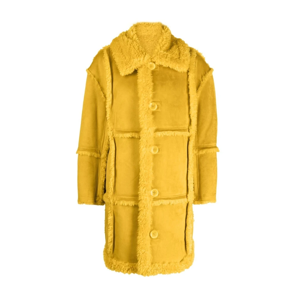 Stand Studio Gele Faux Shearling Jas Yellow Dames