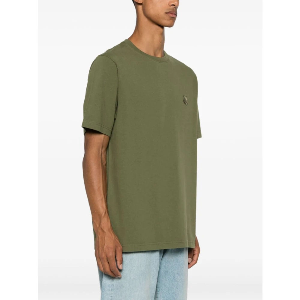 Maison Kitsuné Groene Fox Head Patch T-shirt Green Heren