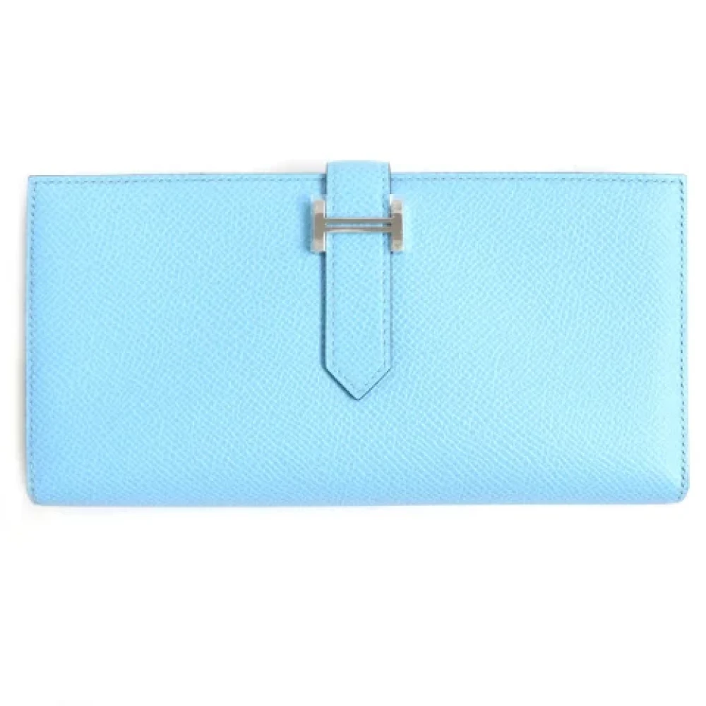 Hermès Vintage Pre-owned Leather wallets Blue Dames