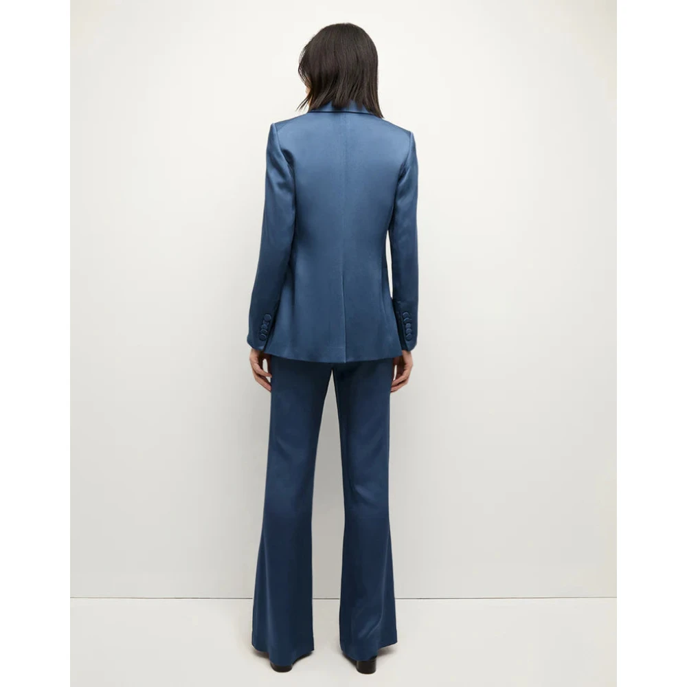 Veronica Beard Blauwe Lange Lean Dickey Jas Blue Dames