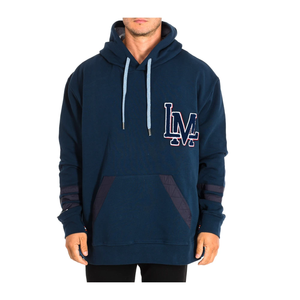 La Martina Men's Blue Hooded Sweatshirt With Embroidered Logo