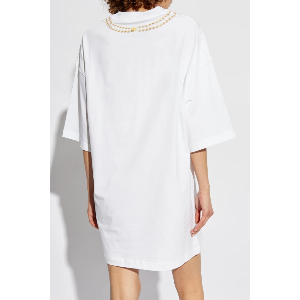 Moschino Jurk met print White Dames