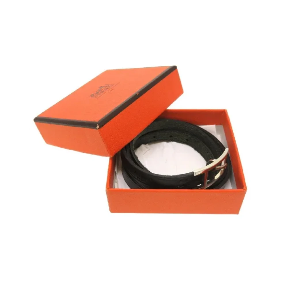 Hermès Vintage Pre-owned Leather bracelets Black Dames