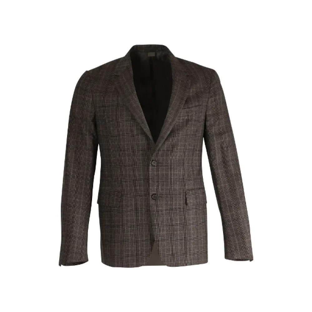 Pre-owned Brun Prada Blazer i brun ull