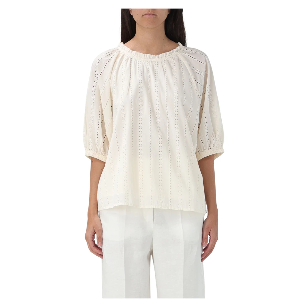 Woolrich Broderie Anglaise Blouse Beige Dames