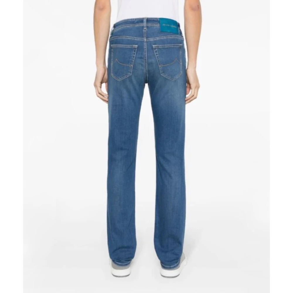 Jacob Cohën Slim Fit Bard Broek met knoopsluiting Blue Heren