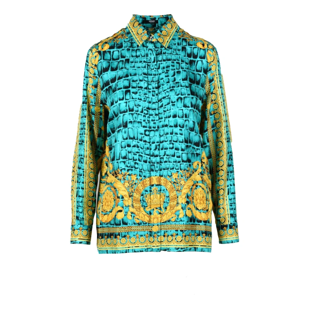 Versace Zijden Collectie Shirt Multicolor Dames