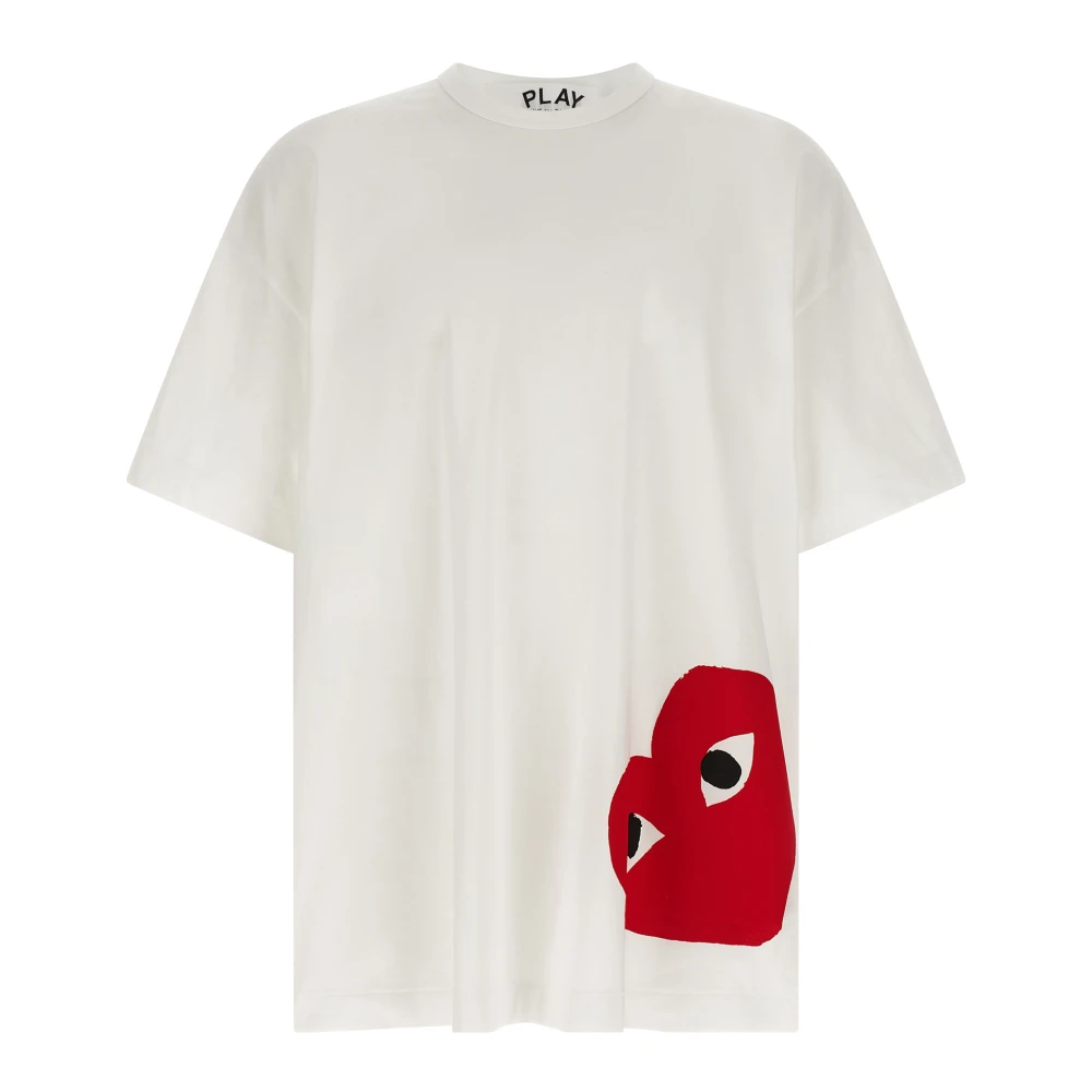 Comme Des Garçons Play Men's White Oversized Logo T-Shirt