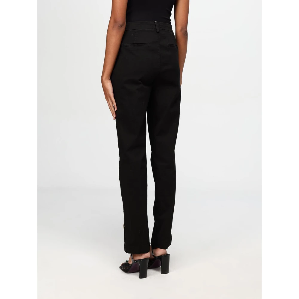 Liu Jo Katoenen satijnen chino broek Black Dames