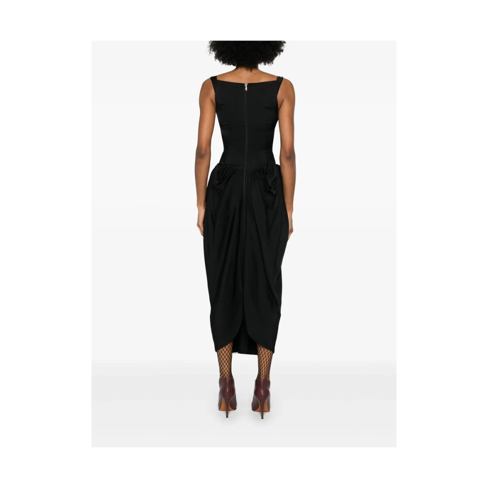 Vivienne Westwood Zwarte Cowl Neck Mouwloze Jurk Black Dames