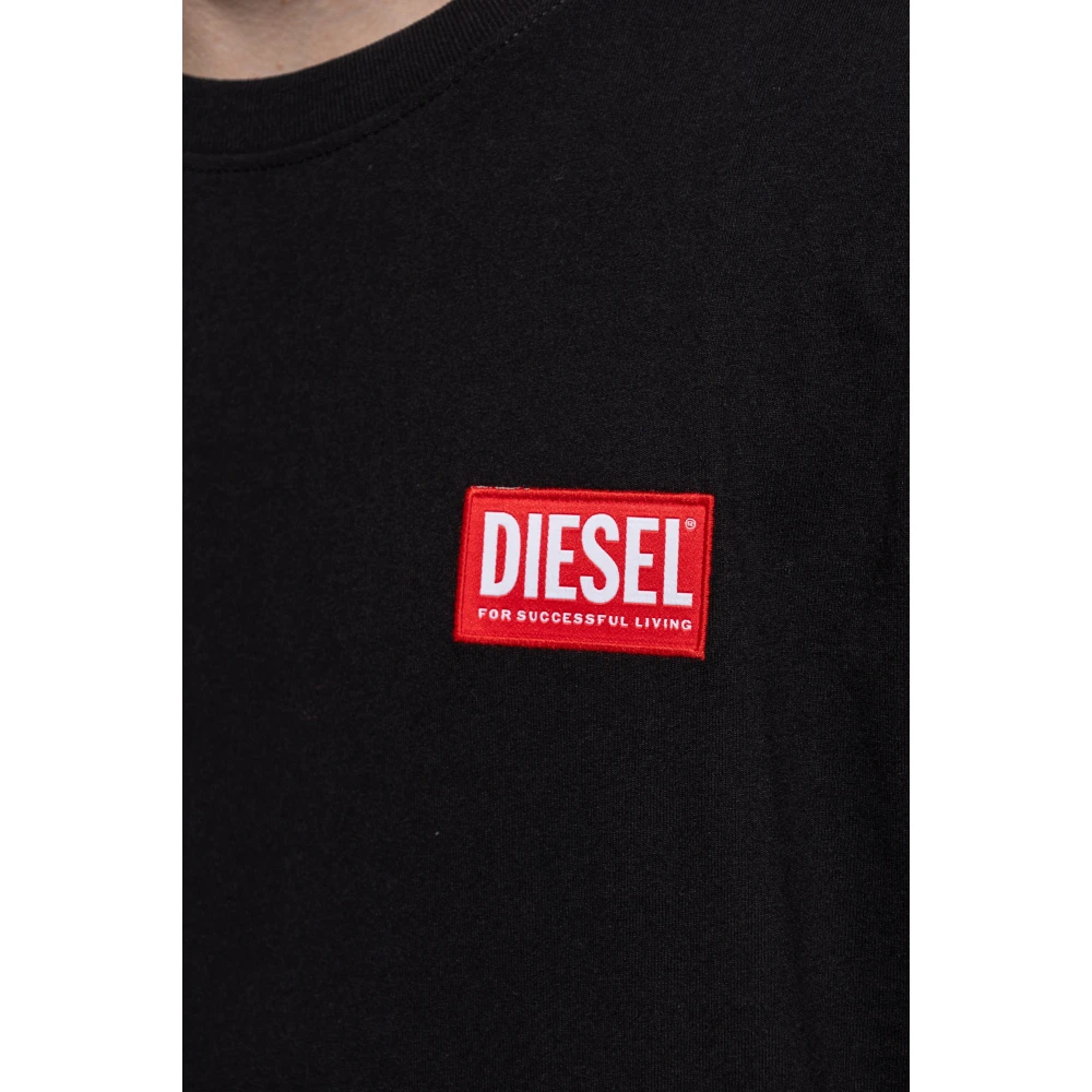 Diesel T-Nlabel-L1 T-shirt Black Heren