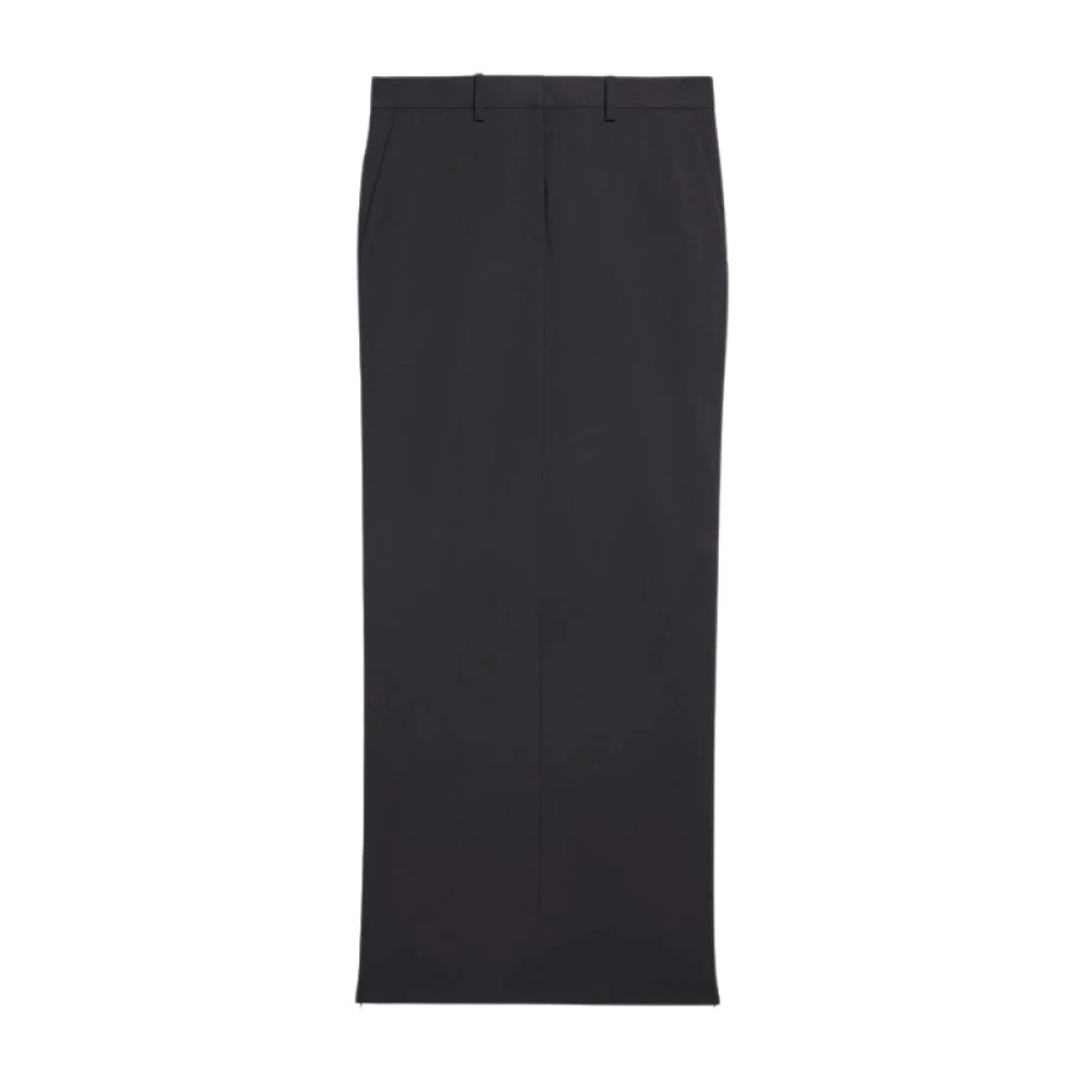 Helmut Lang Maxi Wol Rok met Ritszakken Black Dames