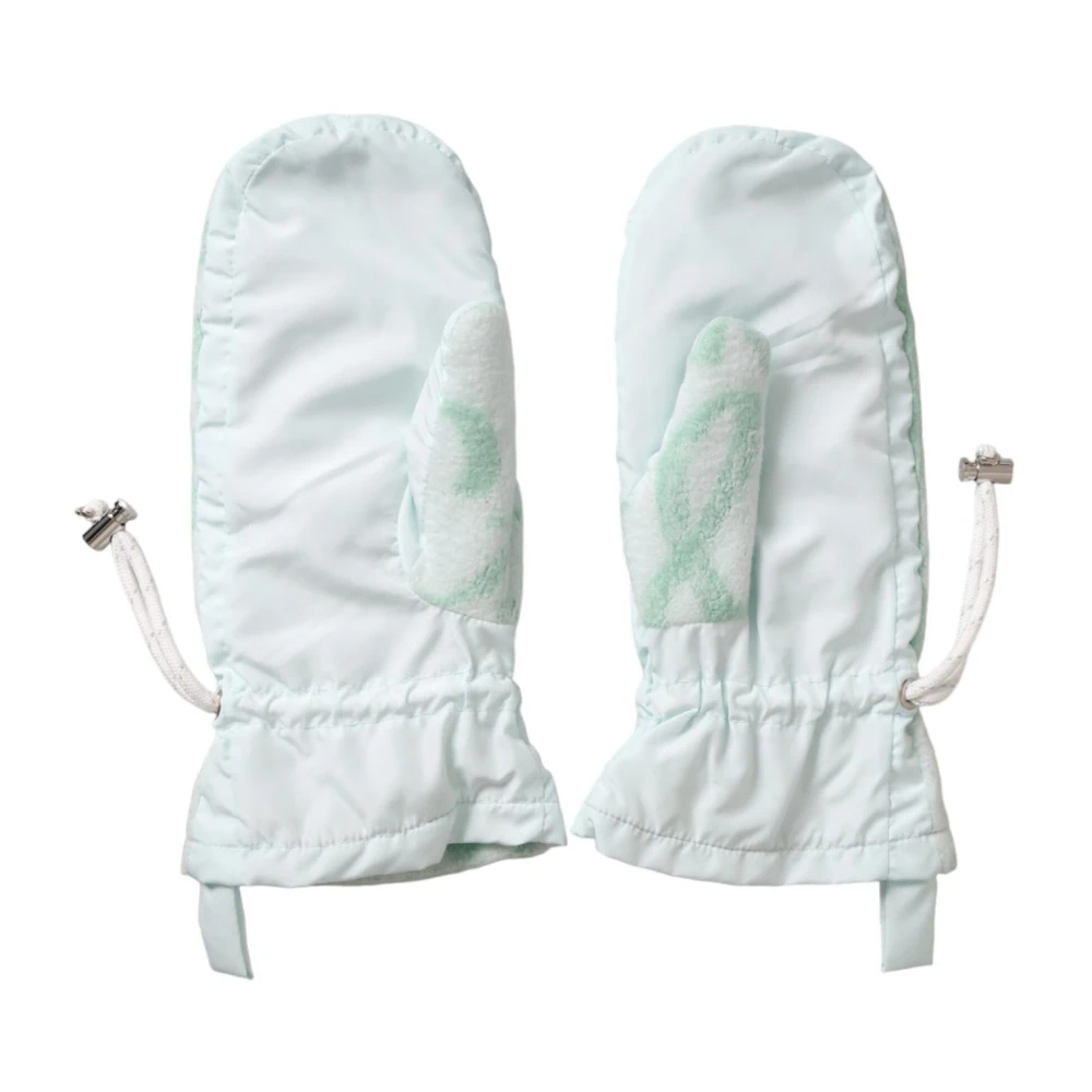 Dolce & Gabbana Wit Groen Logo Polslengte Handschoenen Green Dames