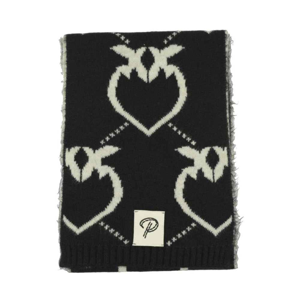 Pinko Logo Viscose Sjaal Black Dames