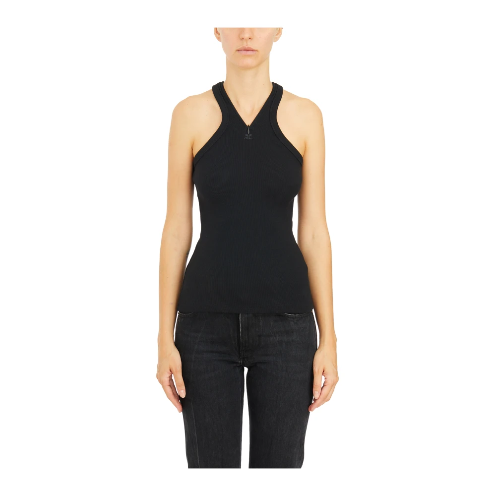Courrèges Retro Tank Top 90s Stijl Black Dames