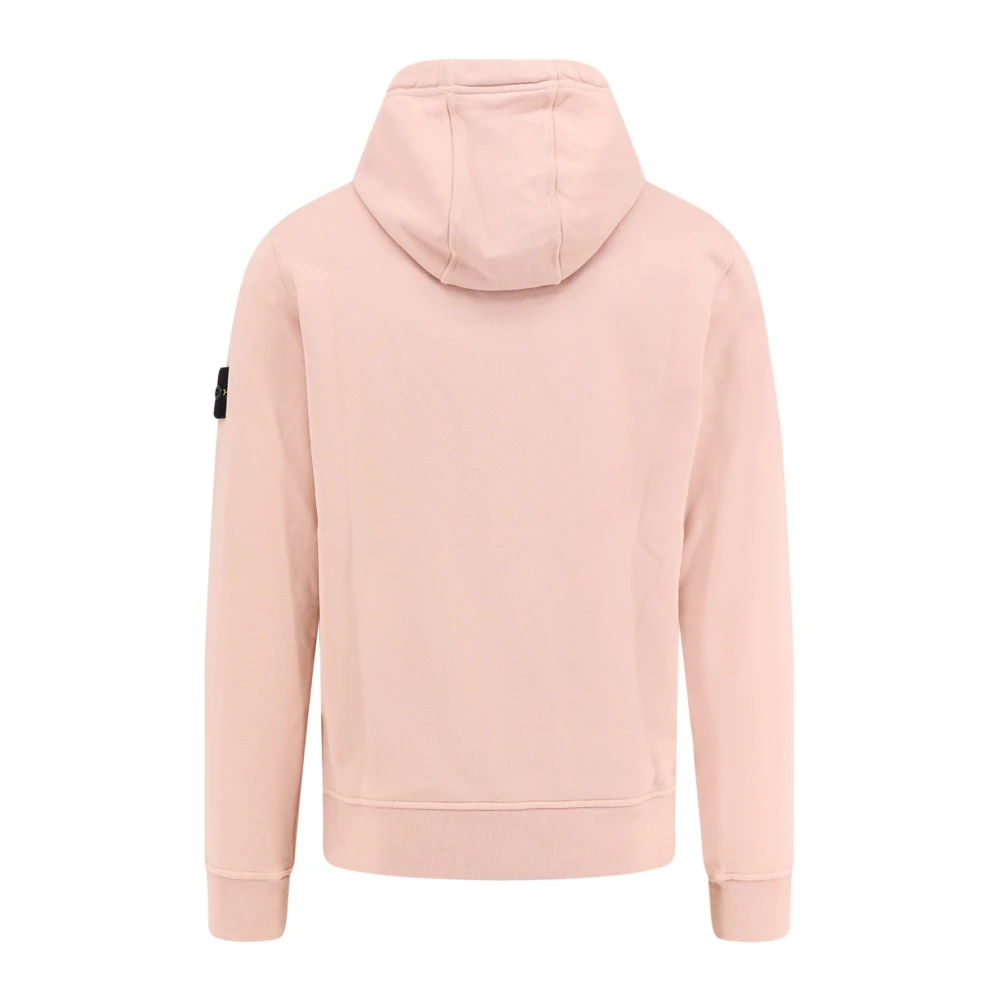 Stone Island Biologische Hoodie met Kangoeroezak Pink Heren