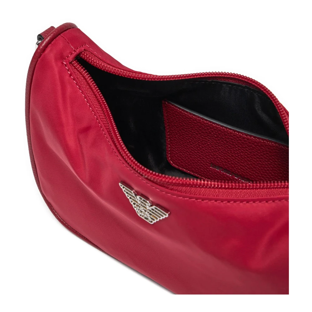 Emporio Armani Nylon Adelaar Plaque Rits Schoudertas Red Dames