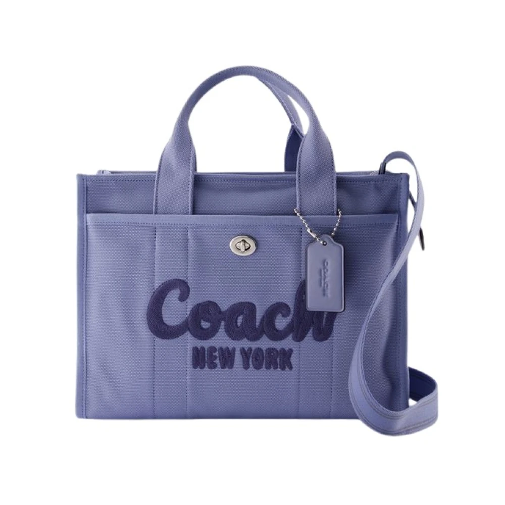 Coach Blauwe Katoenen Cargo Tote met Handvatten Blue Dames