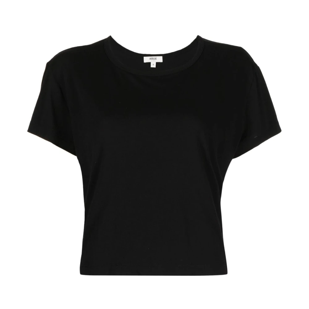 Agolde Katoenen T-shirt met ronde hals Black Dames
