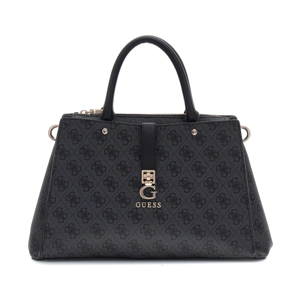 Guess Women's Black Coal Logo Shoulder Bag Zamira Hobo - Handbags - One Size - Bags