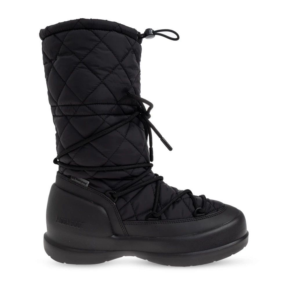 Moon Boot Women's Black Winter Boots, 7 Uk, Mezzaluna Quilted Snow Boots