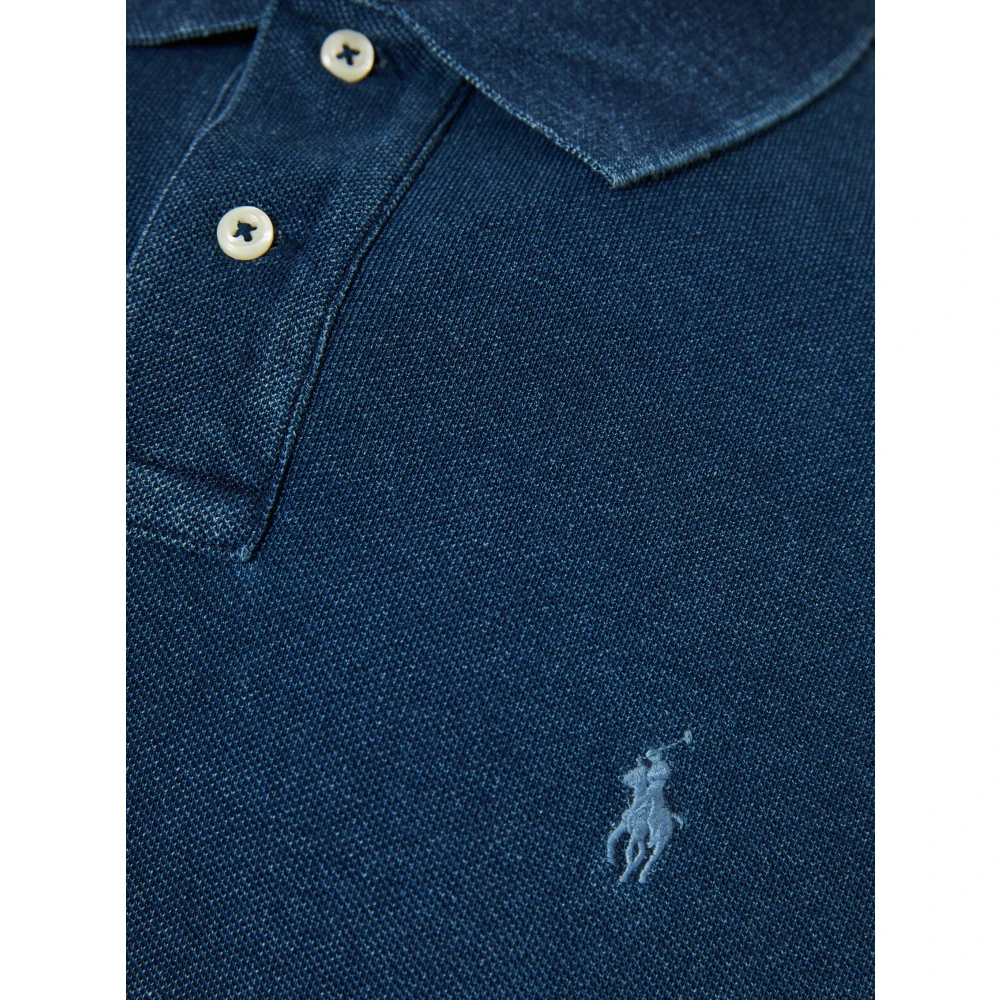 Polo Ralph Lauren Aangepaste Slim Fit Katoen Mesh Polo Blue Heren