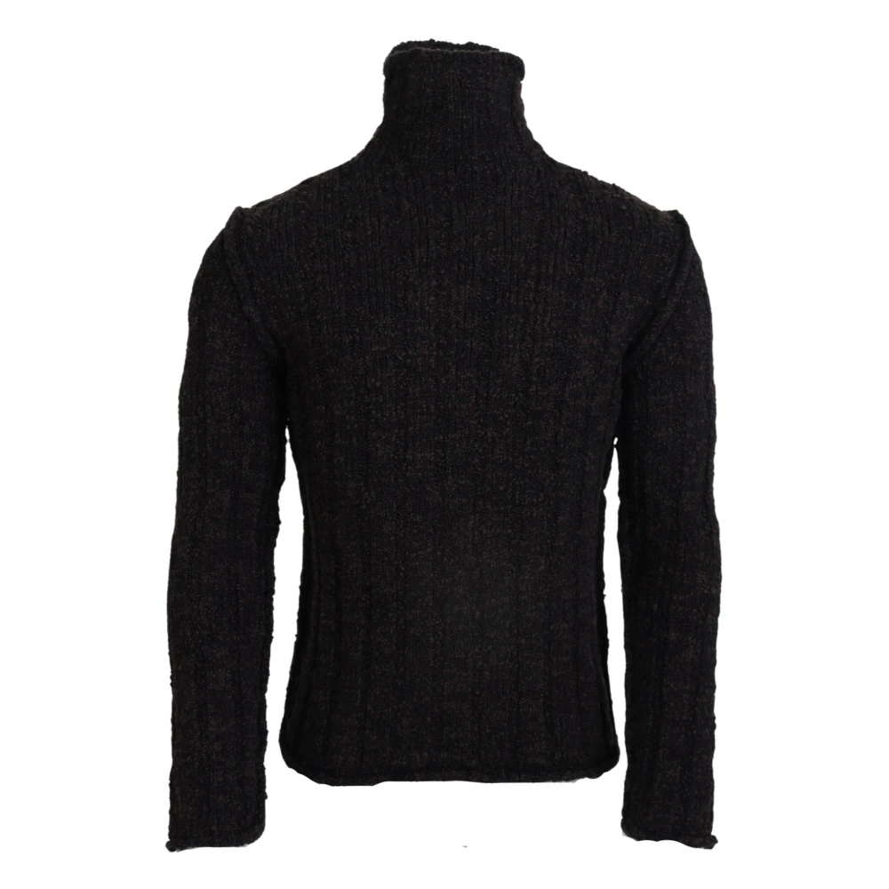 Dolce & Gabbana Men's Brown Wool Knit Turtleneck Jumper - Turtlenecks - S- Knitwear