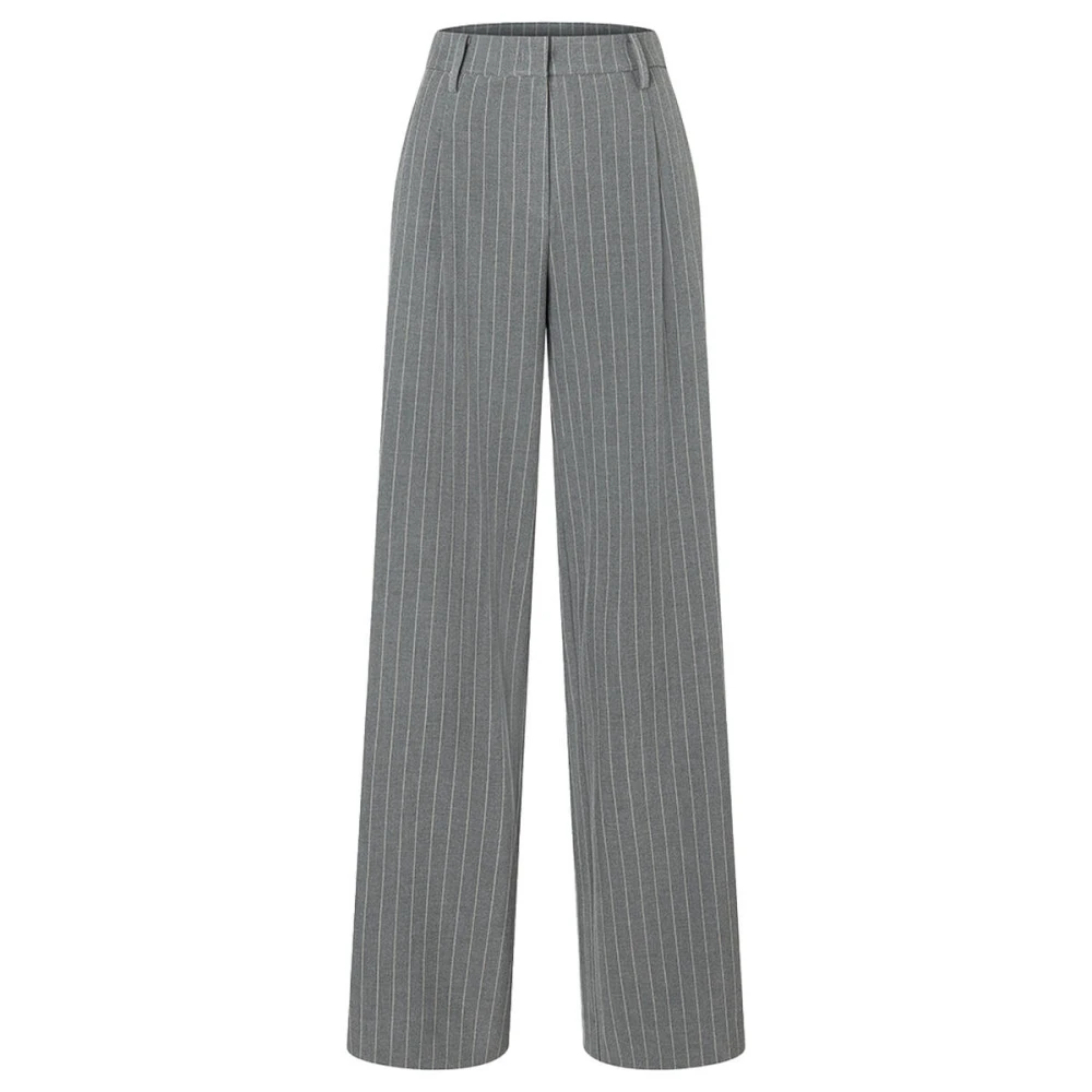 MAC Gestreepte Bi-Stretch Broek Chaja Gray Dames