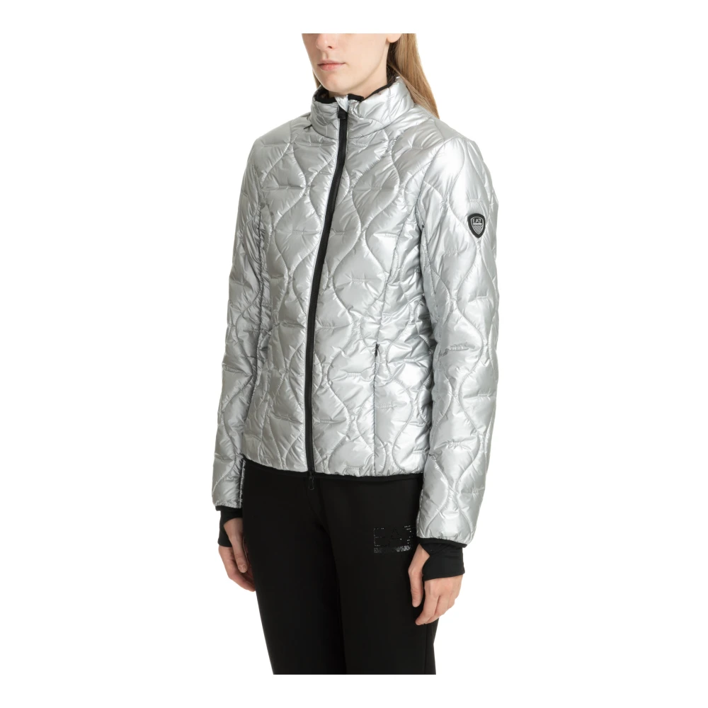 Emporio Armani EA7 Ritssluiting Effen Donsjack Gray Dames