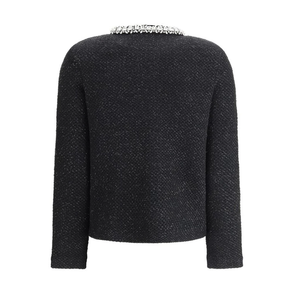 Self Portrait Gebreid Jack met Strass Versieringen Black Dames