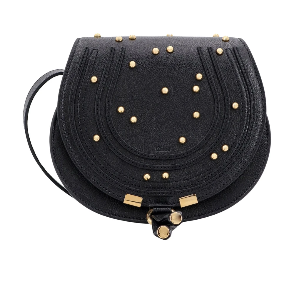 Chloé Zwarte leren schoudertas met klep Black Dames