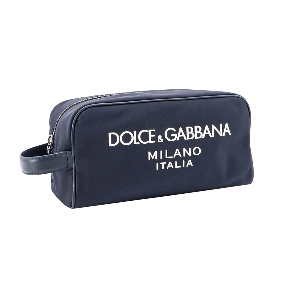 Dolce & Gabbana Logo Nylon Clutch Blue Heren