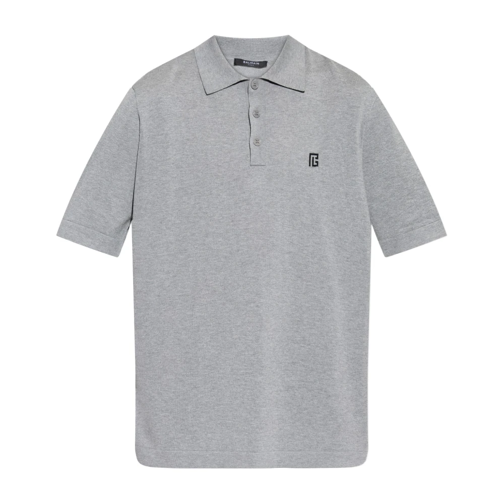 Balmain Uomo Grigio - Polo In Cotone Ricamato - Tops - 3XL