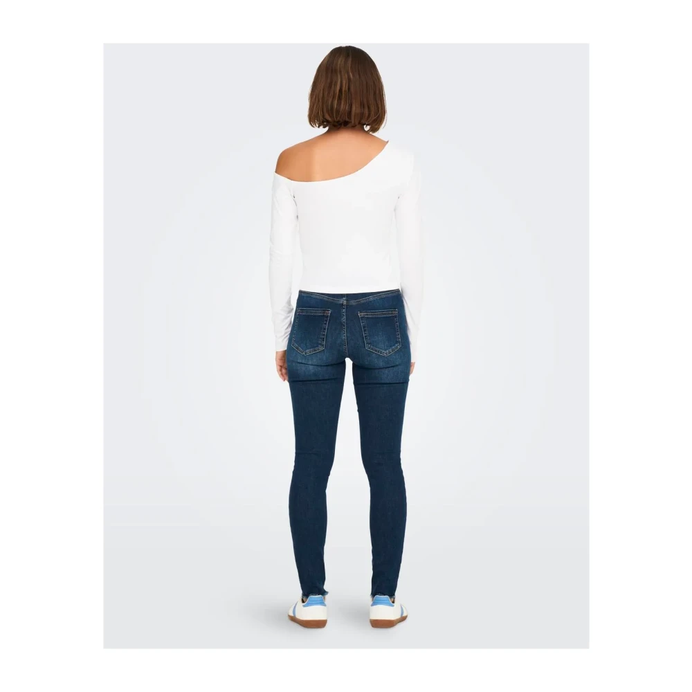 Only Lange mouw liefde T-shirt met schouderuitsnijding White Dames