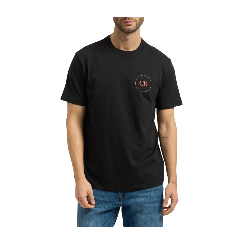 Calvin Klein Men's Black T-Shirts, Xl, Logo Back Print T-Shirt