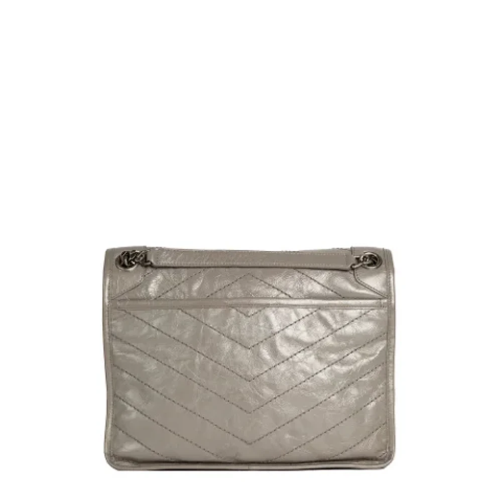 Yves Saint Laurent Vintage Pre-owned Leather shoulder-bags Gray Dames