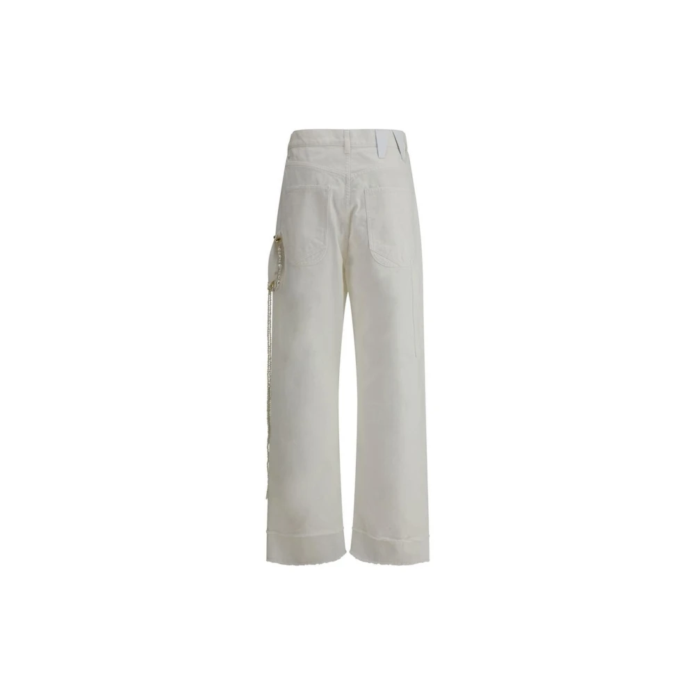 Darkpark Jeans met Parelketting Hoge Taille Beige Dames