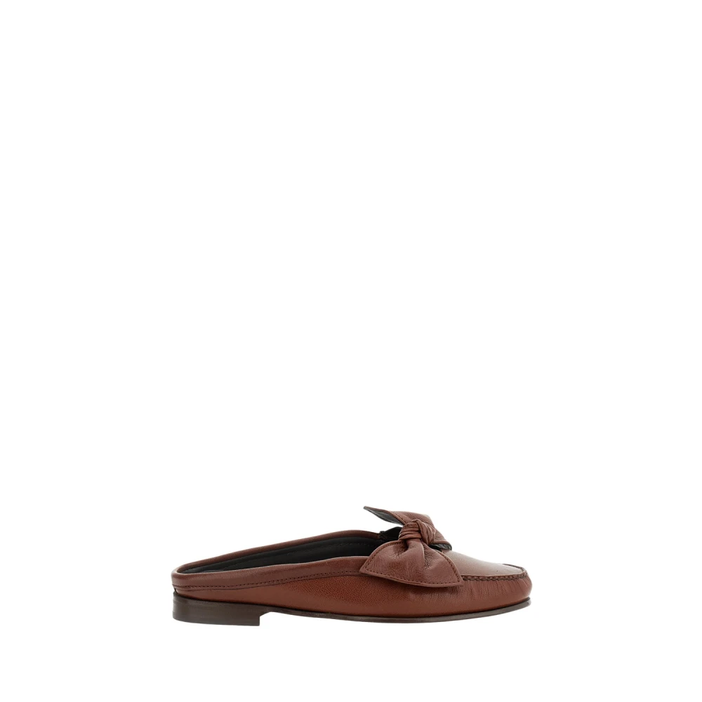Hereu Brown Bow-Detail Loafer Mules - Female - Mules - 6 Uk - Shoes