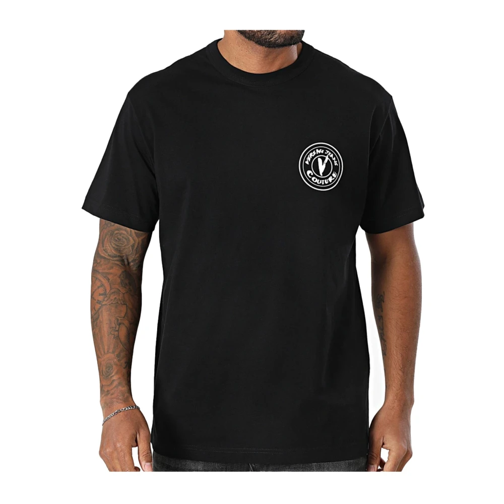 Versace Jeans Couture Zwart Logo Katoenen T-shirt Black Heren
