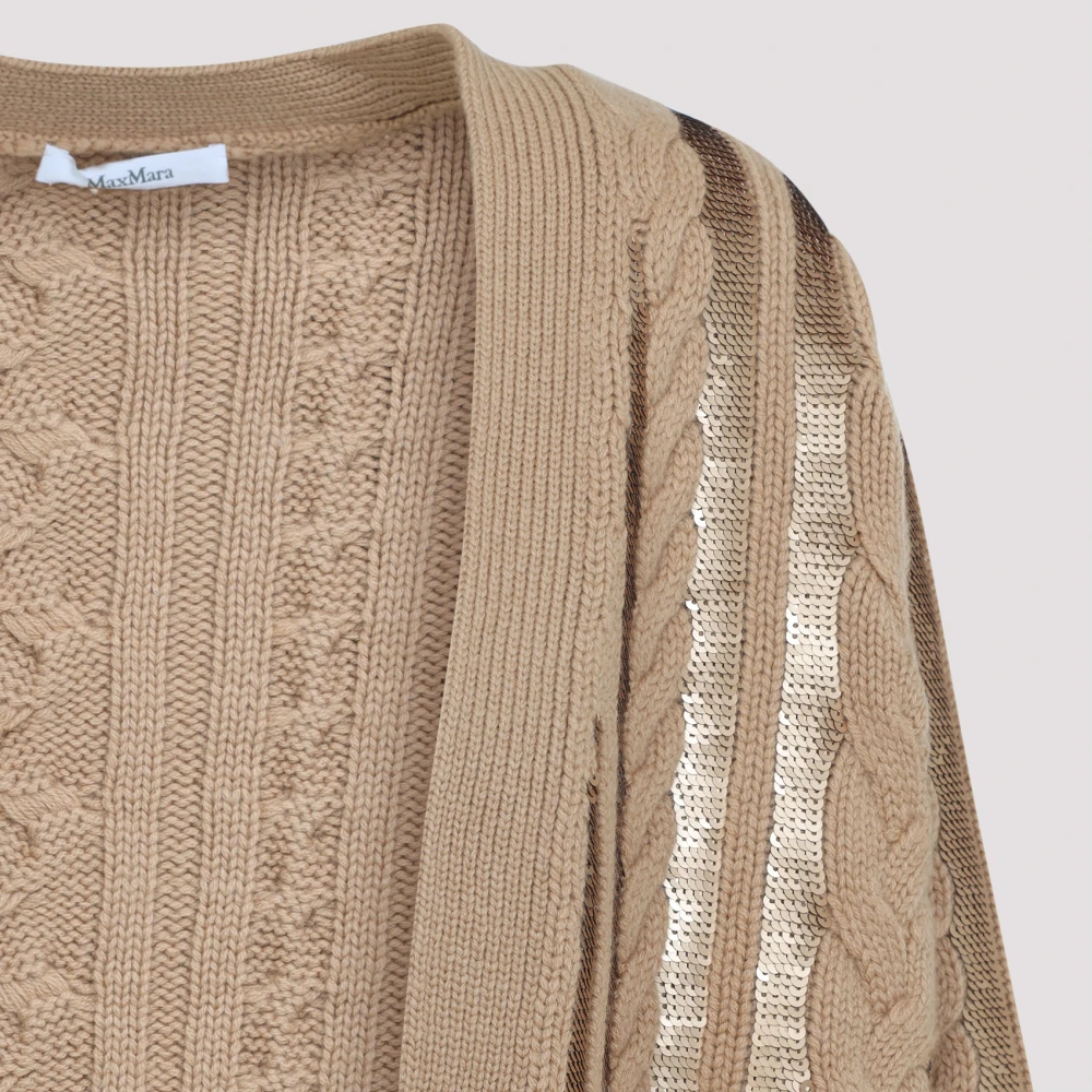 Max Mara Kameel Micro Cardigan Beige Dames