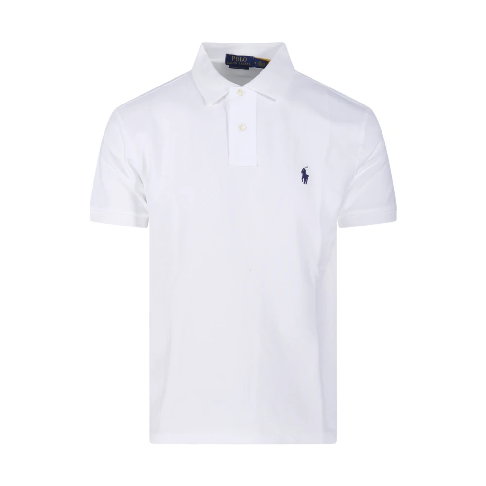 Ralph Lauren Vit Custom Slim-Fit Mesh Pikétröja
