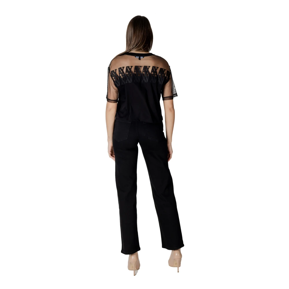 Armani Exchange Korte mouwen katoenen T-shirt collectie Black Dames