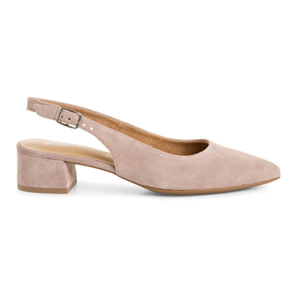 Tamaris Beige Slingback Shoe With Block Heel - Female - Pumps - 4 Uk - Shoes